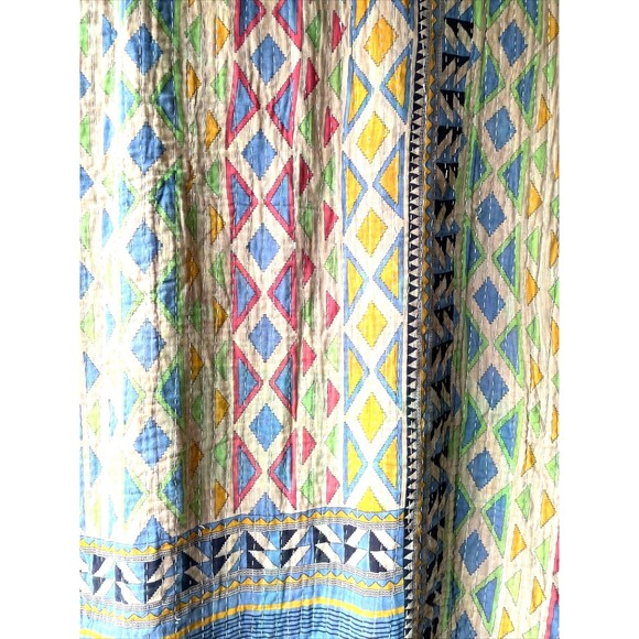 Handmade Quilt Colorful Blanket Wall Hanging 50x76” Hand Stitched - Picture 3 of 12